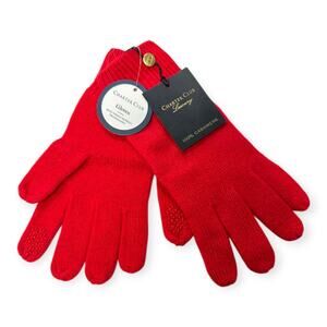 NWT Charter Club One Size 100% Cashmere With Touch Screen Technology Red Mittens
